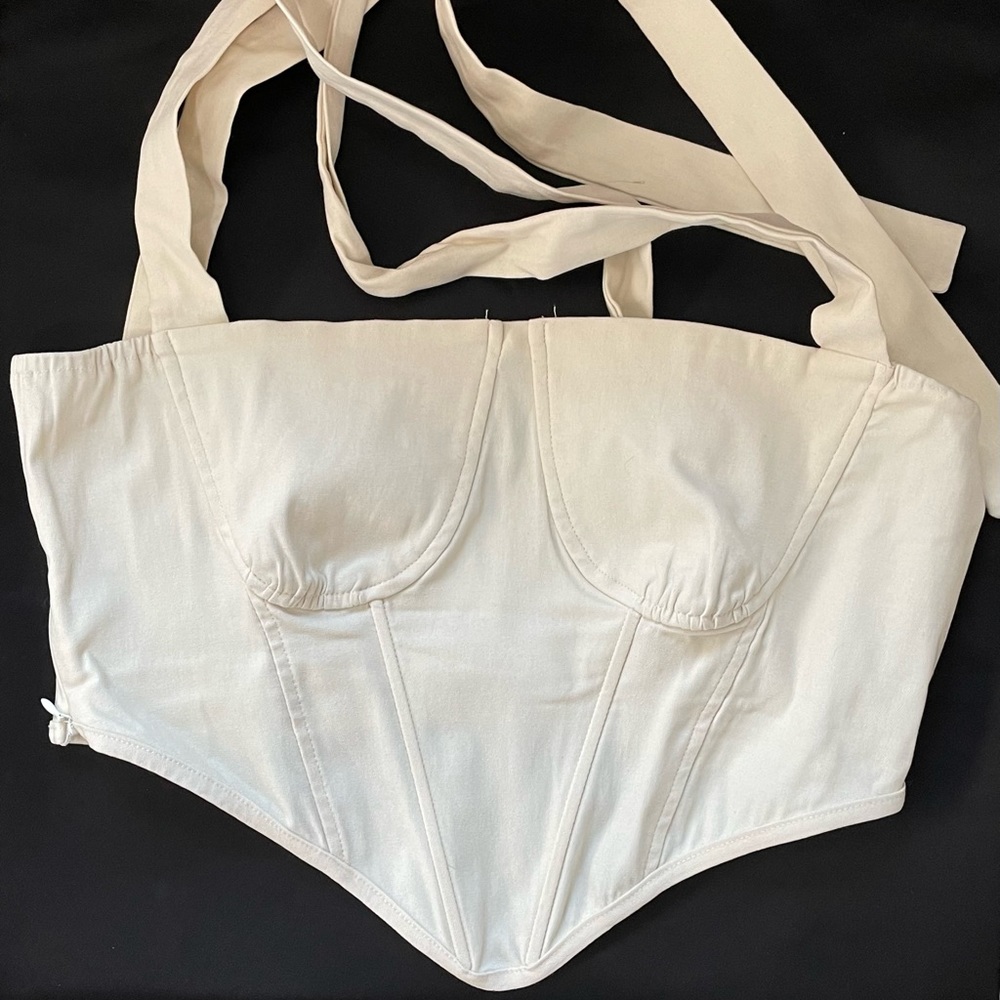 CIDER Cream Corset Crop Top